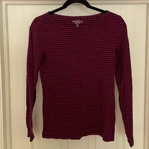 Red and blue striped long sleeve tshirt